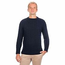 Irish Sweater | Cable Knit Crew Neck Mens Sweater Product Image
